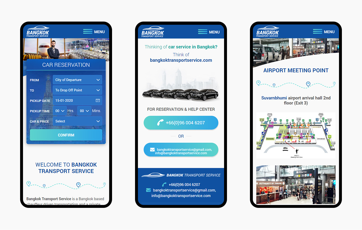 รับทำเว็บไซต์ ออกแบบเว็บไซต์ บริการรถเช่าจากสนามบิน พร้อมระบบการจองรถและการชำระเงินออนไลน์ผ่าน PayPal